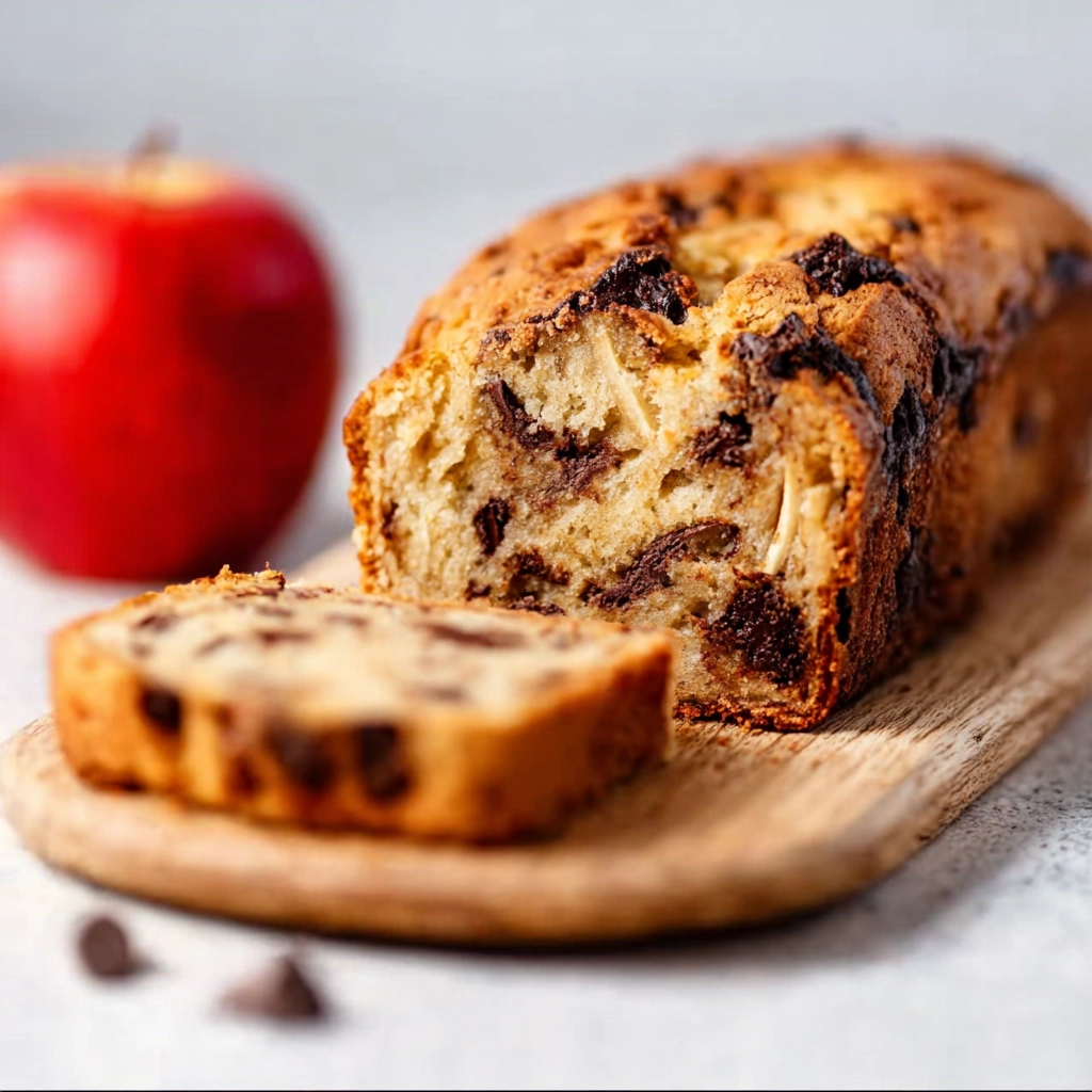 Gâteau healthy à la compote de pomme et pépites de chocolat Serving