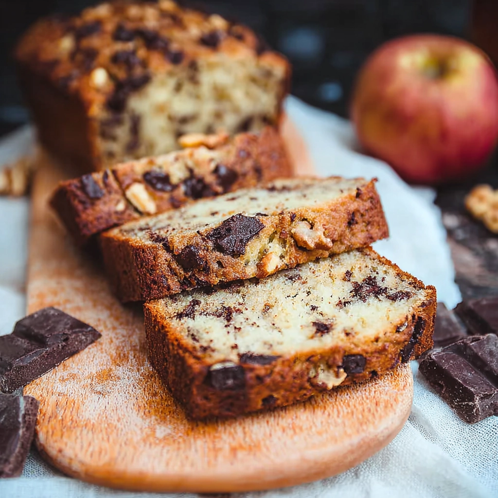 Gâteau healthy à la compote de pomme et pépites de chocolat