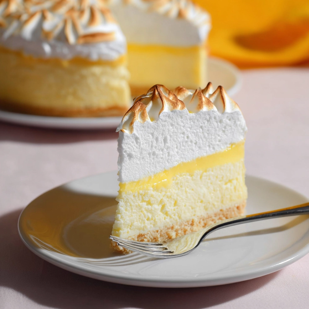 Gâteau nuage au citron meringue Serving