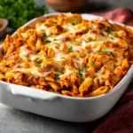 Gratin de pâtes healthy au poulet et sauce tomate