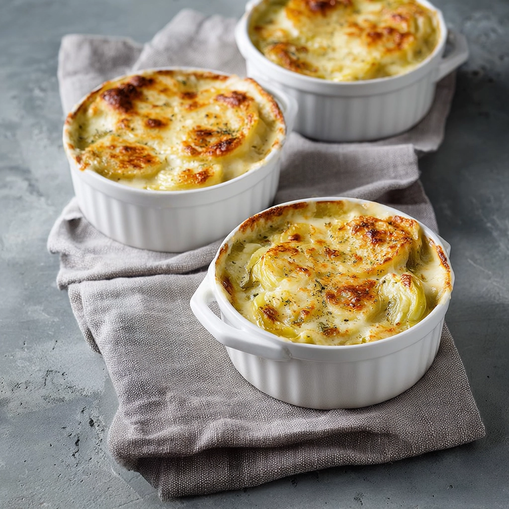 Gratin de poireaux au parmesan Serving