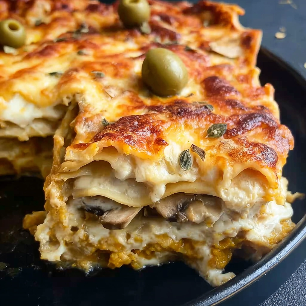 Lasagnes végétariennes à la butternut et aux champignons Serving