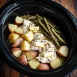 Seasoned Chicken Potatoes and Green Beans