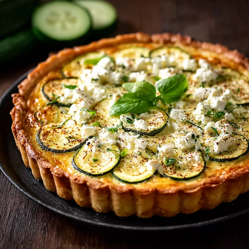 Tarte courgette feta Serving