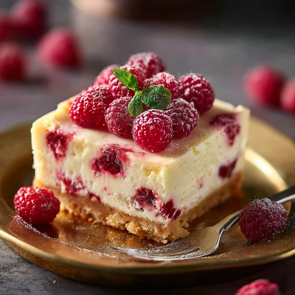 gâteau magique framboise Serving