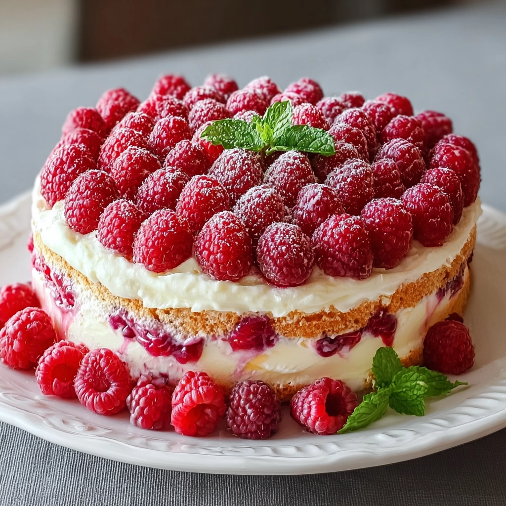 gâteau sans cuisson framboises mascarpone