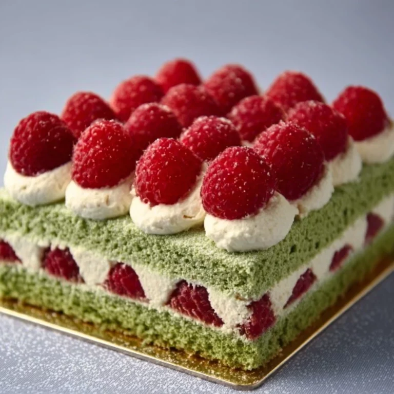 Gateau Pistache Framboise Creme Diplomate
