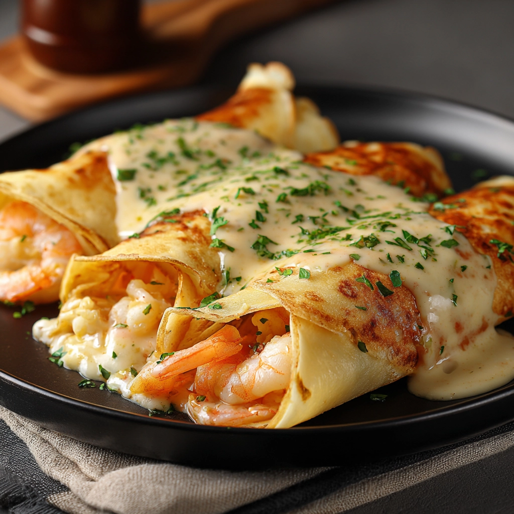 Seafood Crepes Serving
