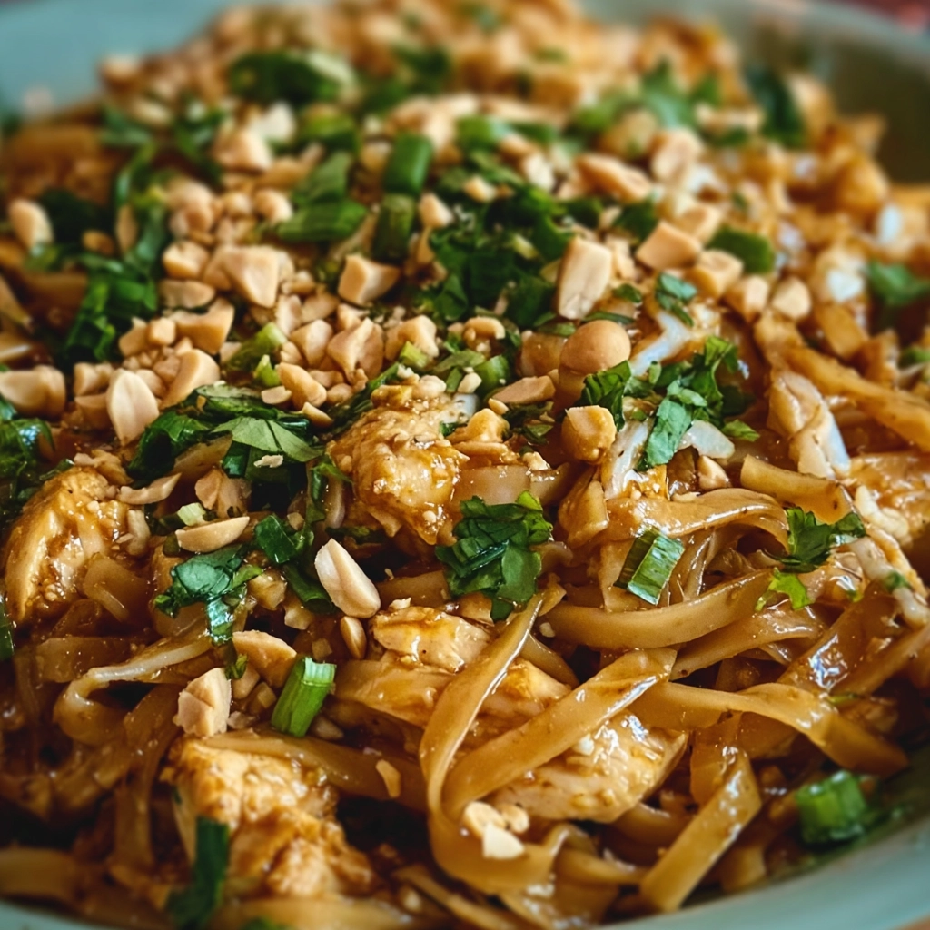 pad thaï au poulet facile Serving