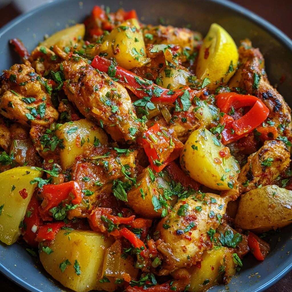 Poulet aux poivrons : recette méditerranéenne savoureuse et familiale 4 Poulet aux poivrons