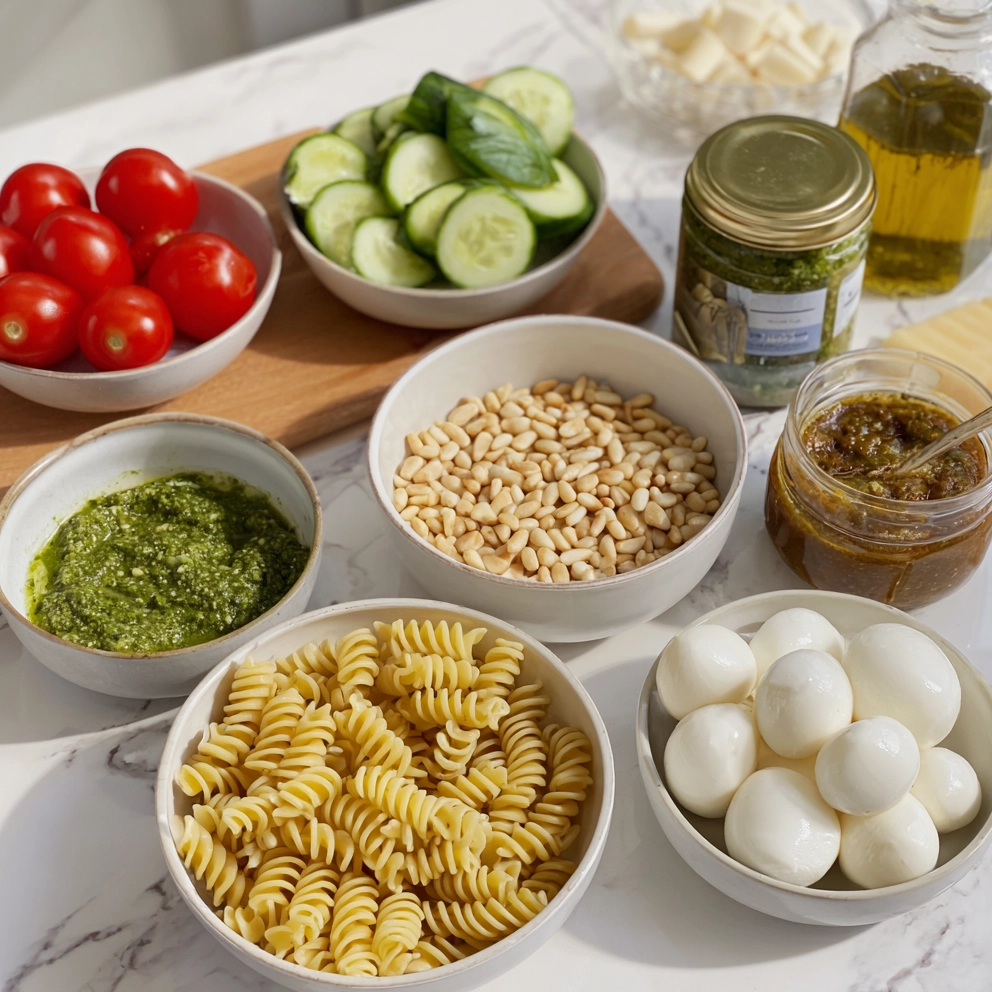 Salade pâtes pesto