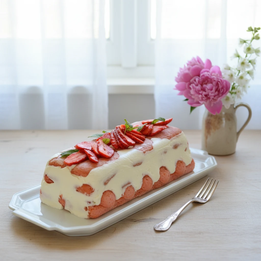 Charlotte fraises Reims aux biscuits roses – Dessert classique et facile 4 Charlotte fraises Reims