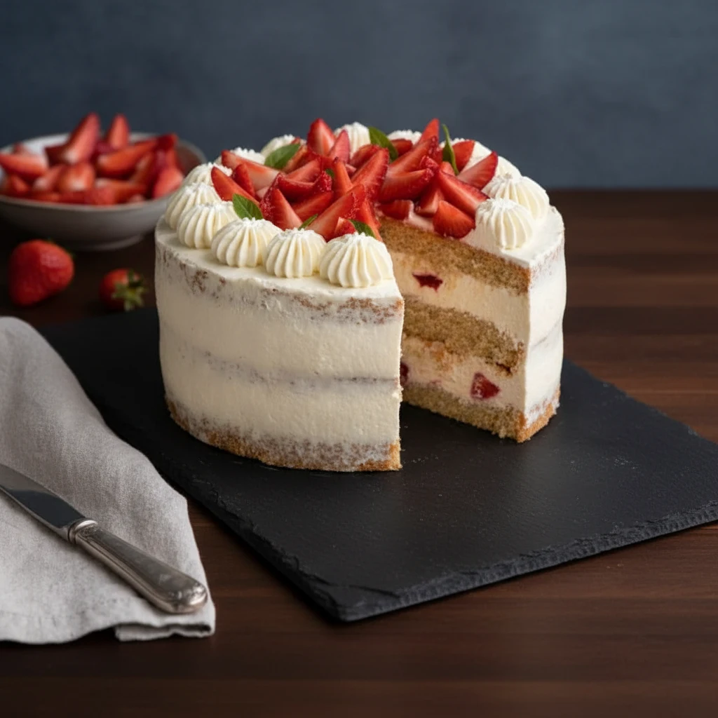 Chiffon cake fraises