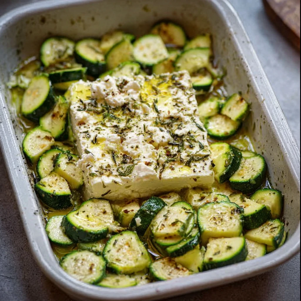 Courgettes feta au four
