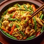 Nouilles sautées poulet