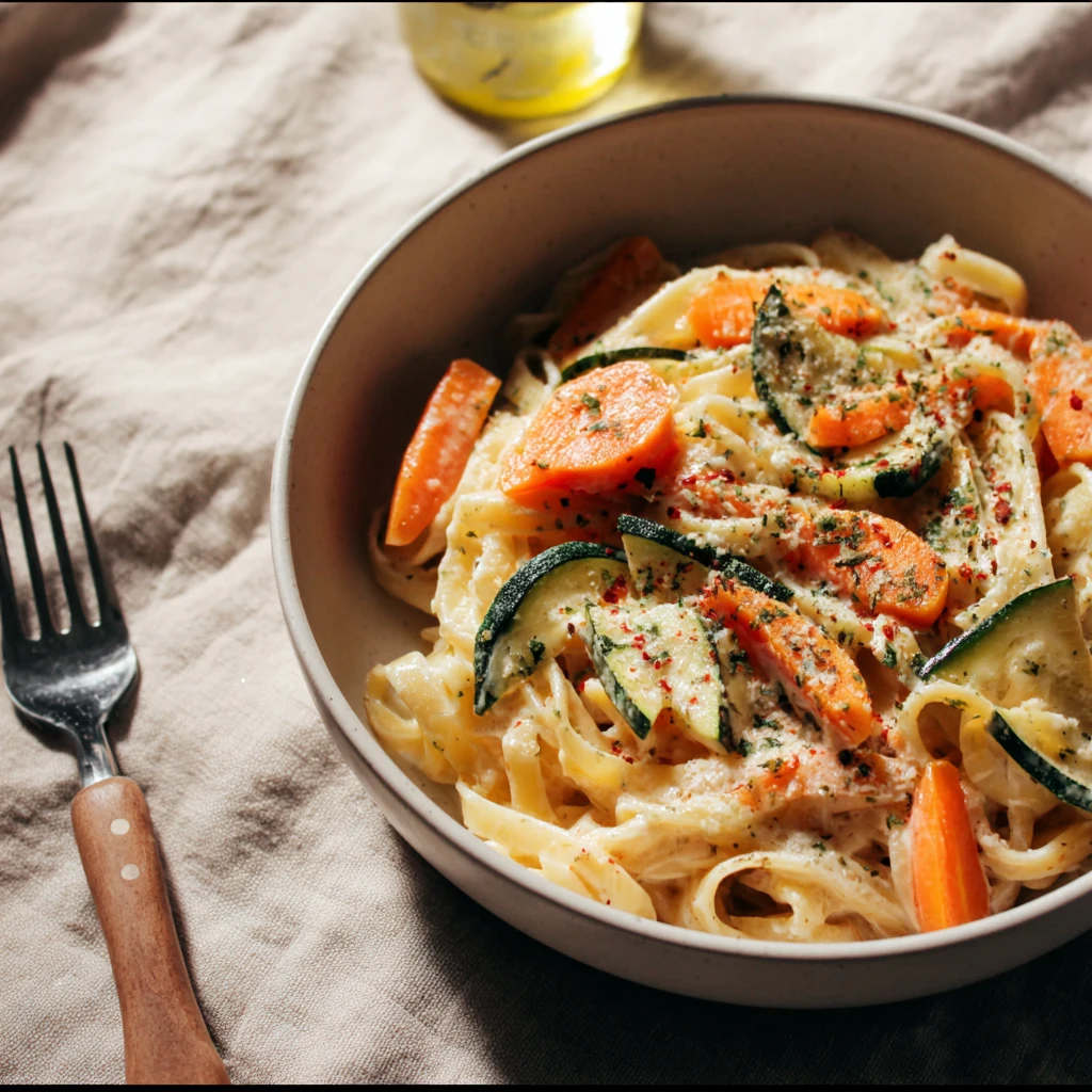 Pâtes légumes curry