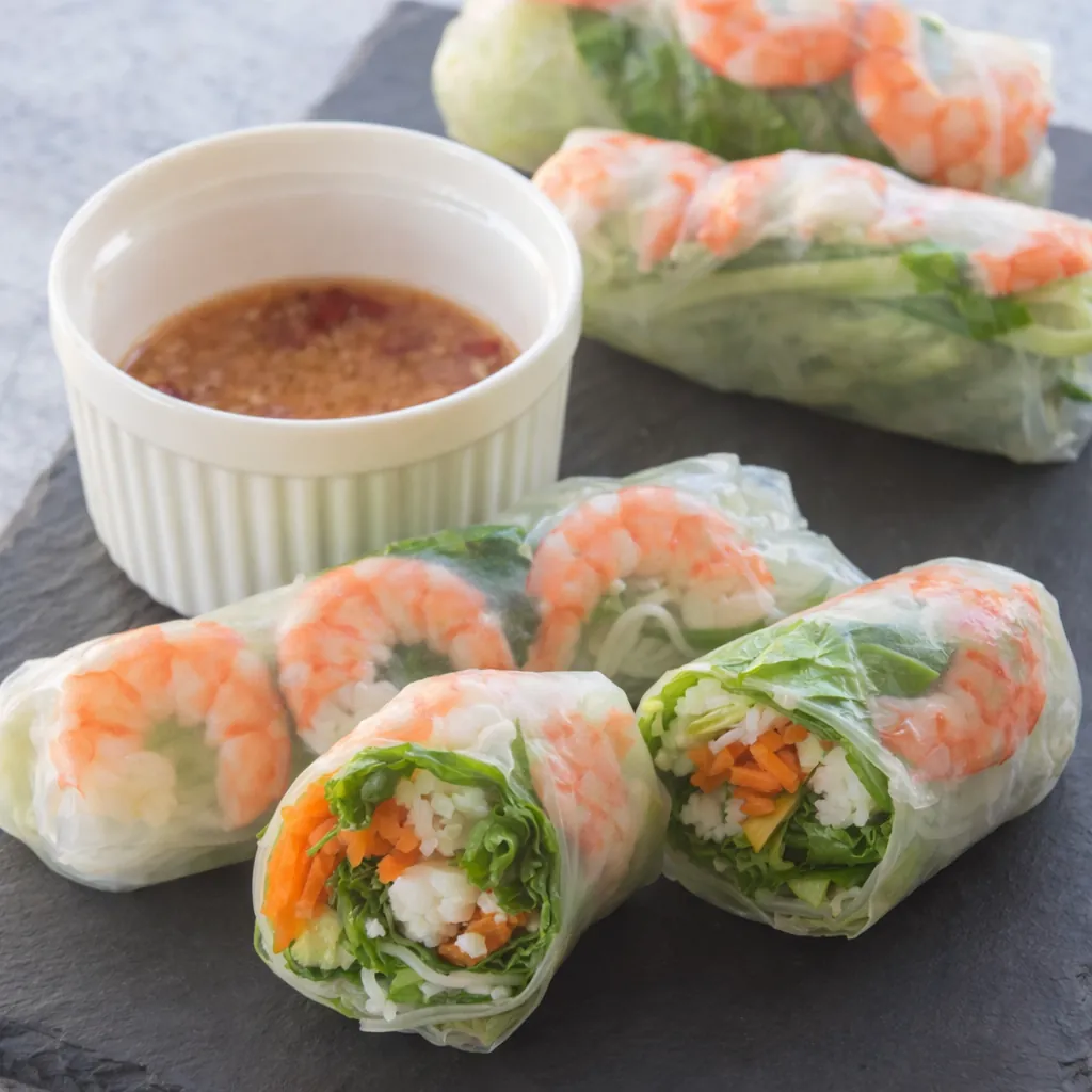 Rouleaux de printemps crevettes faciles et healthy 4 Rouleaux de printemps crevettes