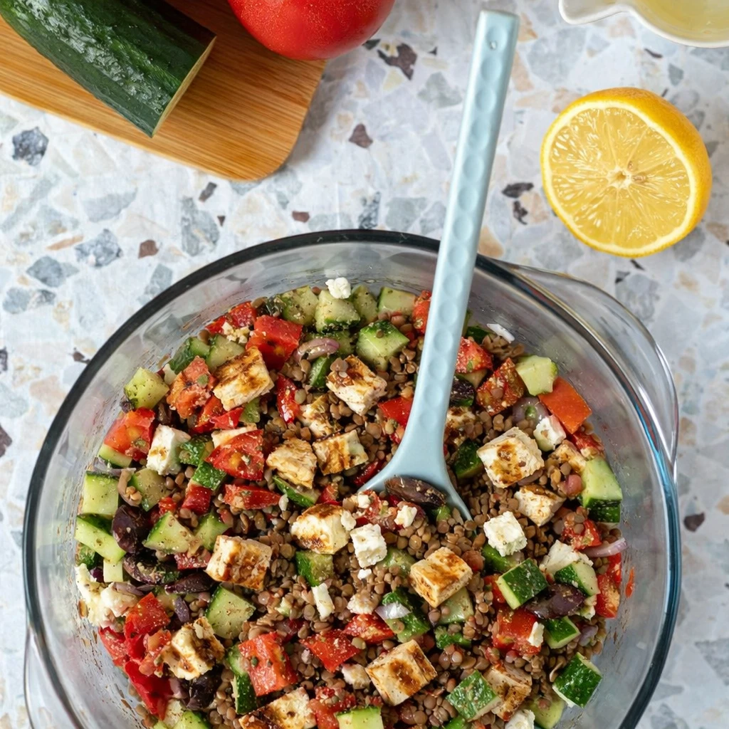 Salade lentilles feta : fraîche, saine et pleine de saveurs 4 Salade lentilles feta