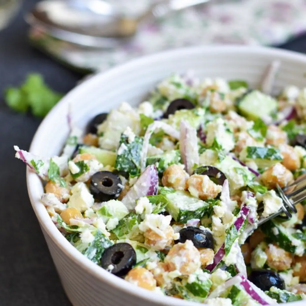 Salade pois chiches concombre