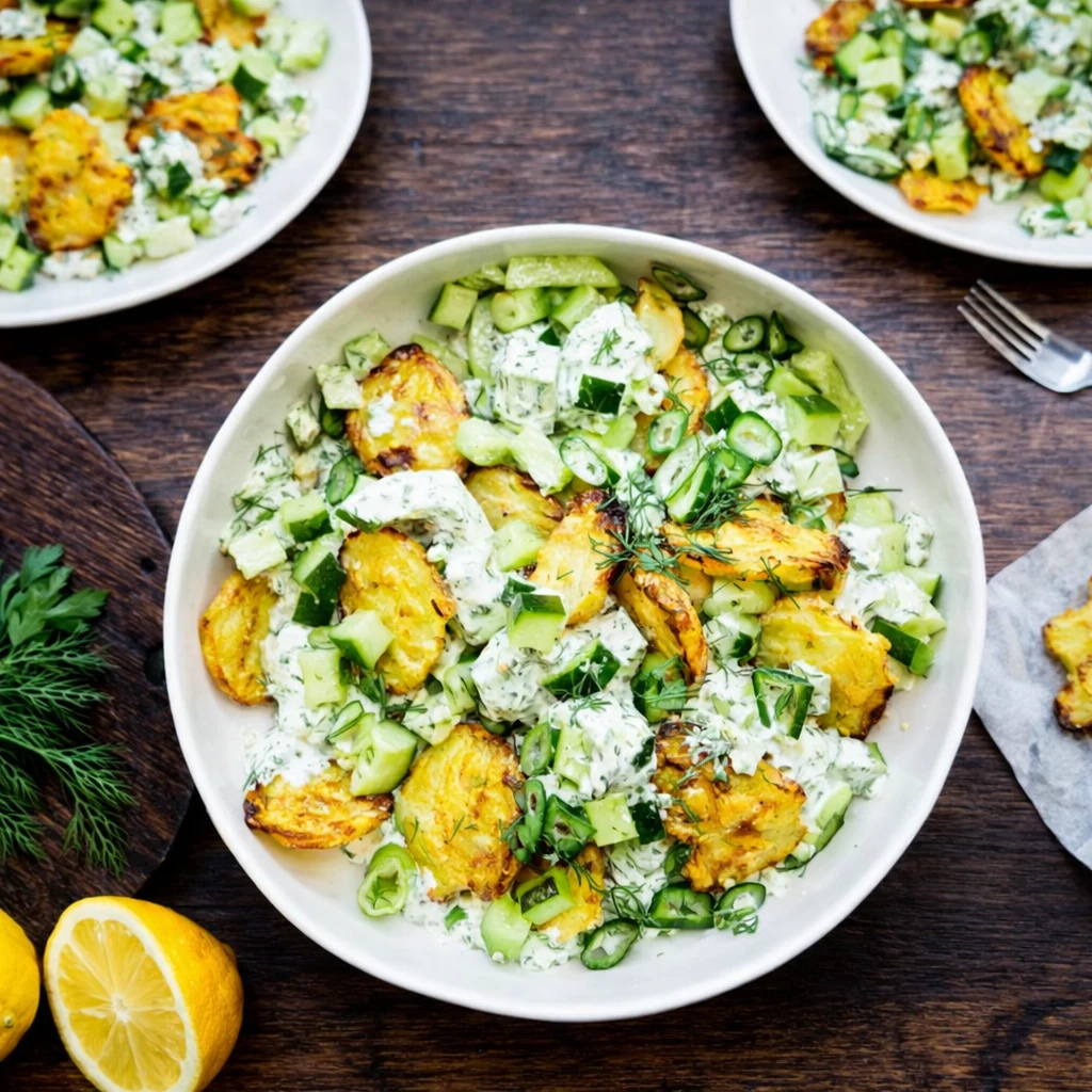 Salade pommes de terre écrasées