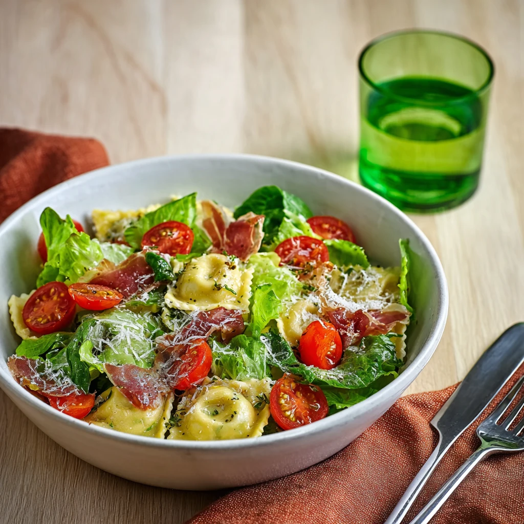 Salade ravioles poêlées