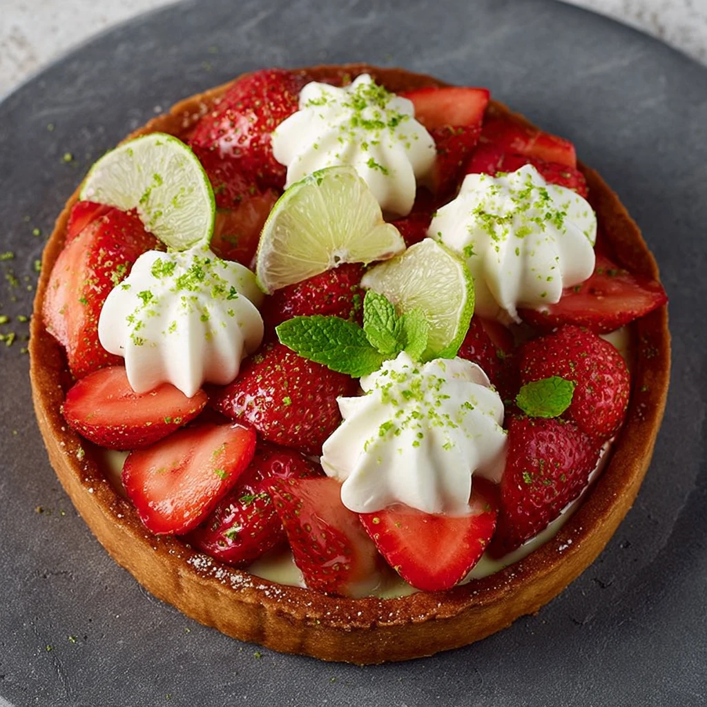 Tarte fraise citron vert
