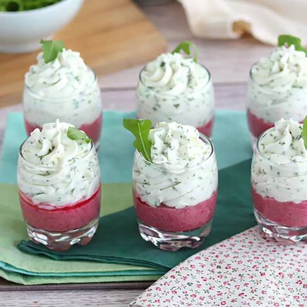 Verrines betterave roquette