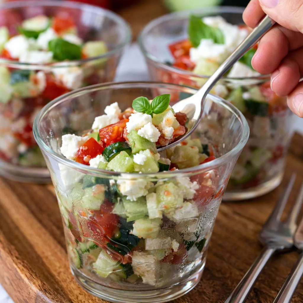 Verrines thon concombre