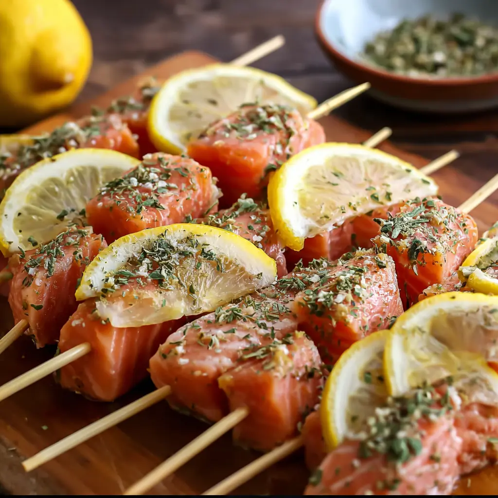 Brochettes de saumon au barbecue faciles et savoureuses 4 Brochettes de saumon