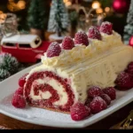 Bûche de Noël framboises
