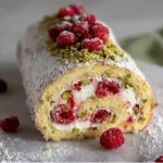 Bûche framboises pistaches