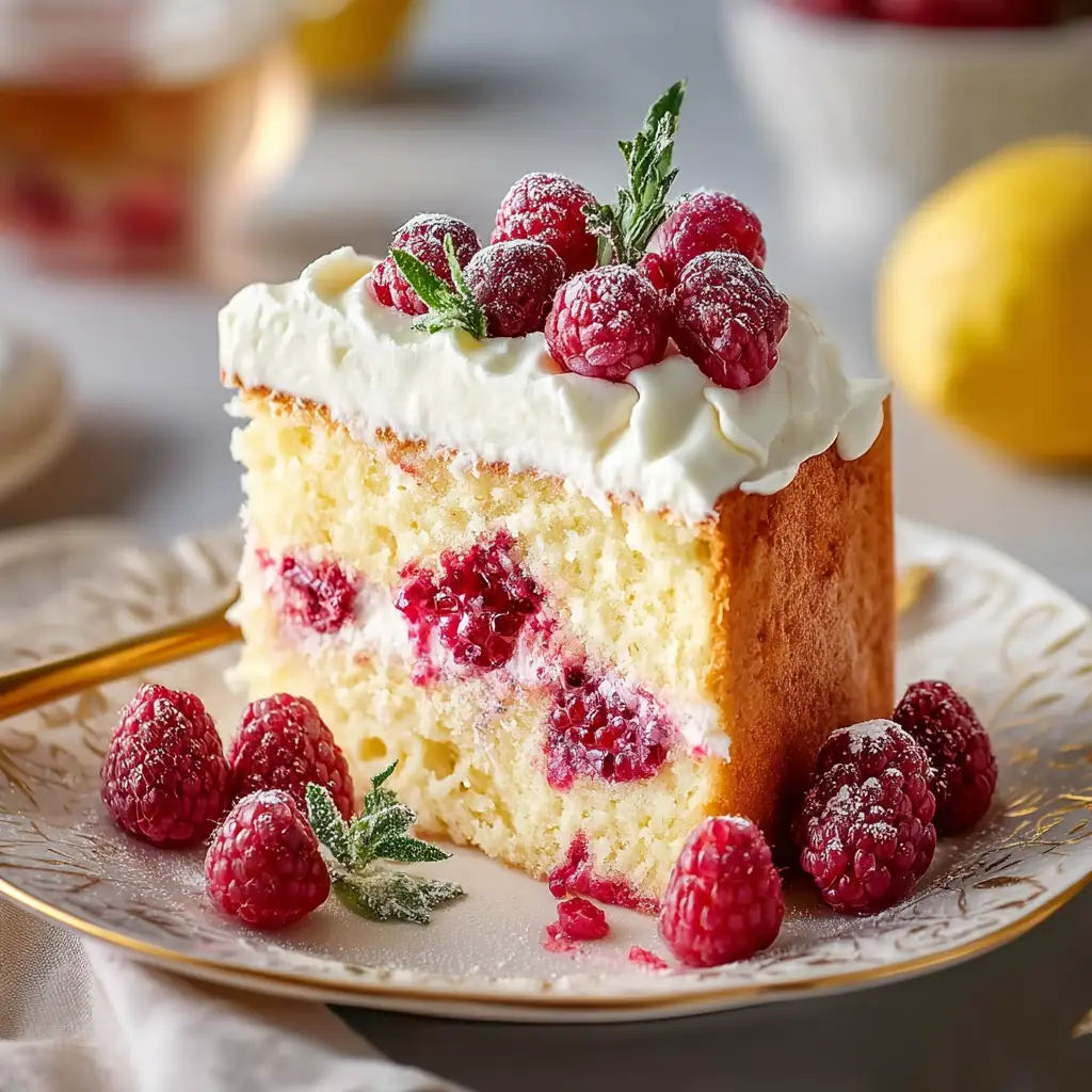 Cake mascarpone framboises