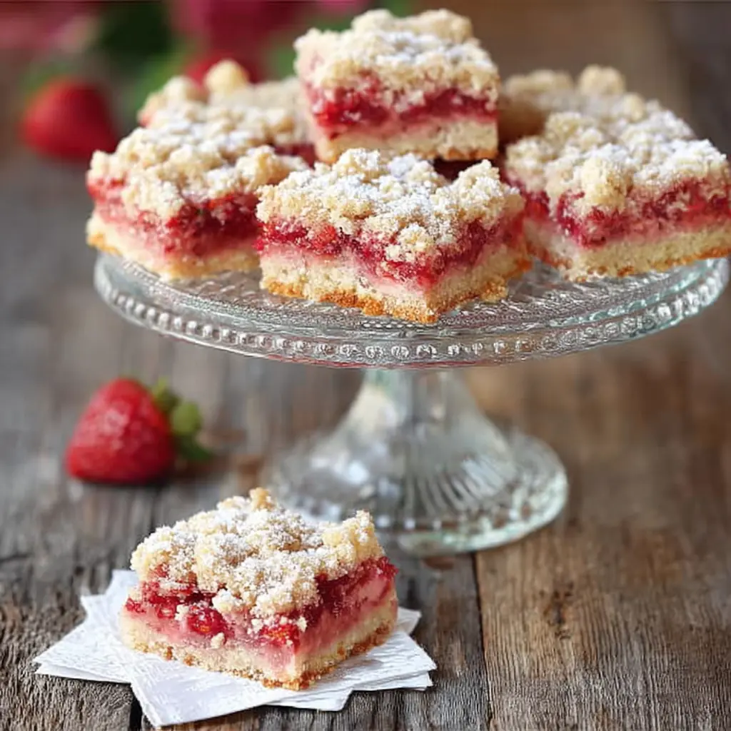 Carrés aux fraises croustillants