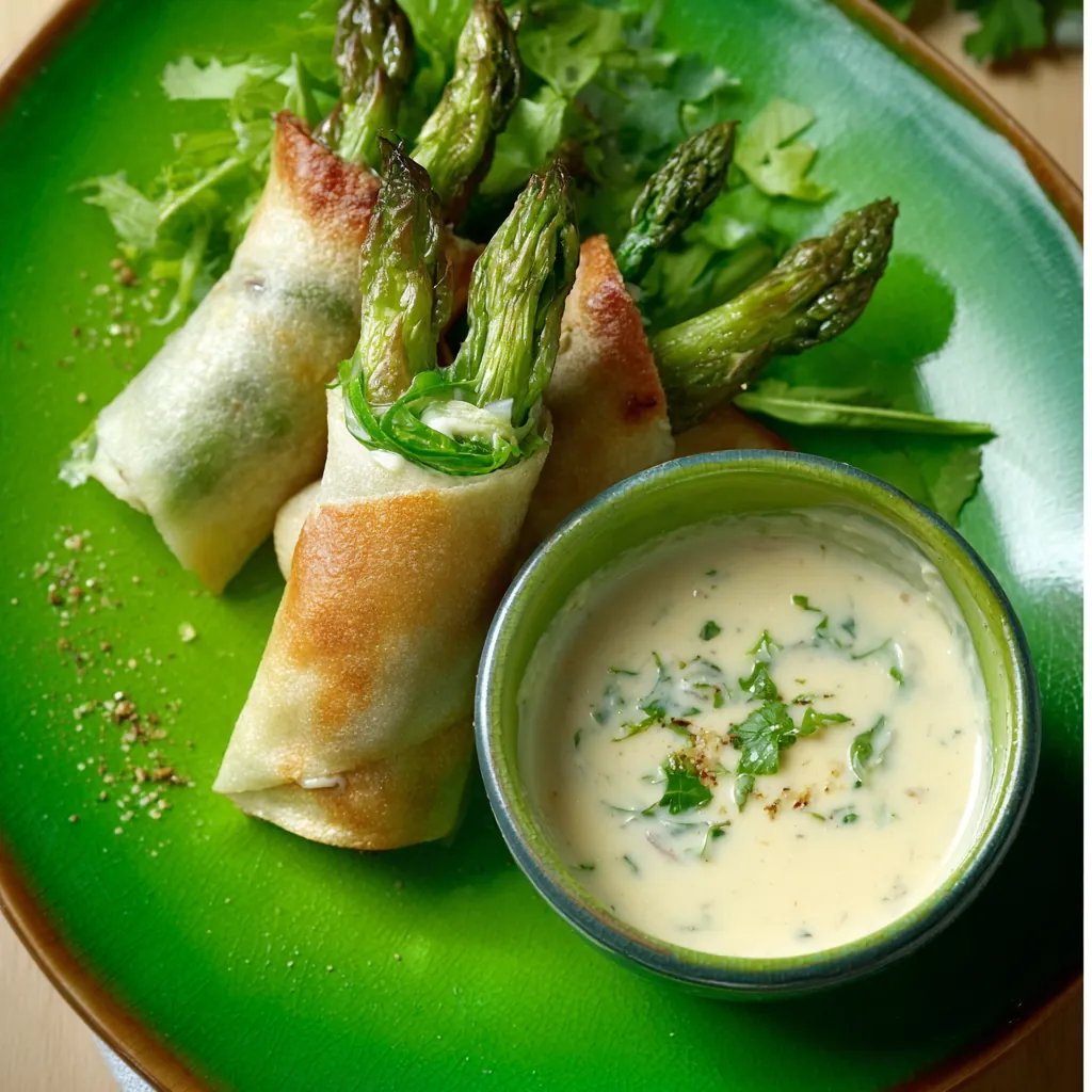 Croustillants asperges sauce mousseline