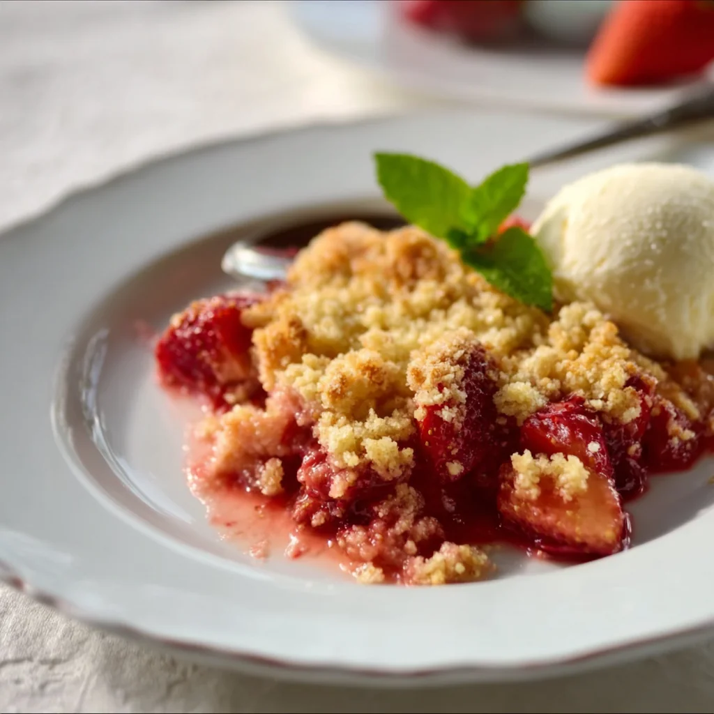 Crumble fraises rapide : dessert croustillant prêt en 20 minutes 4 Crumble fraises rapide