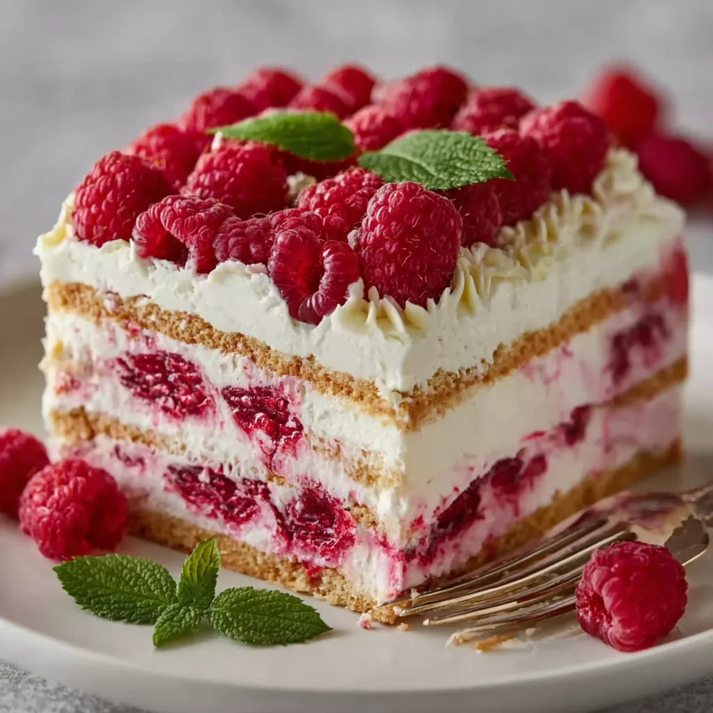 Gâteau framboises sans cuisson