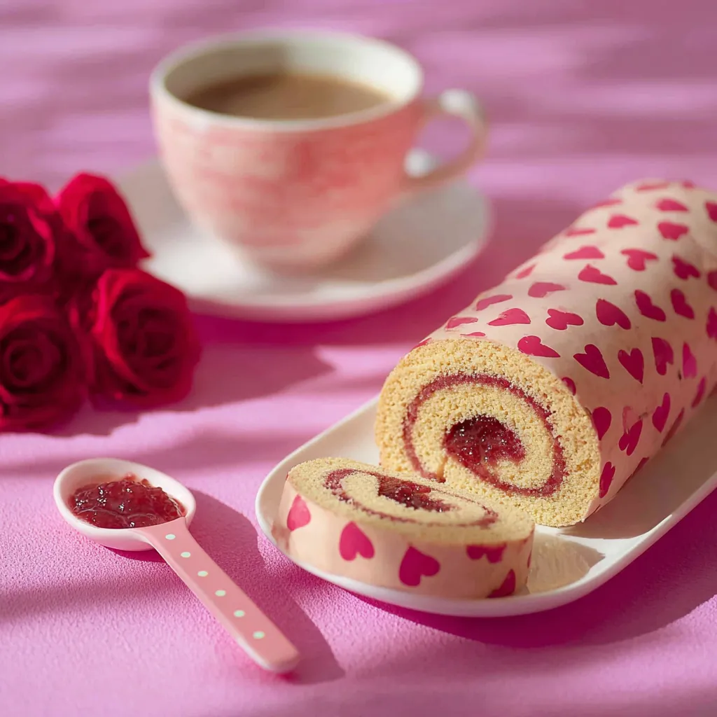 Gâteau roulé confiture fraise