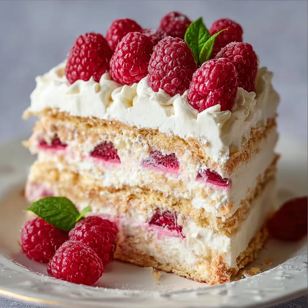 Gâteau sans cuisson aux framboises : dessert frais et léger 4 Gâteau sans cuisson