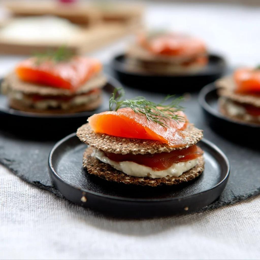 Millefeuille de crêpes au saumon