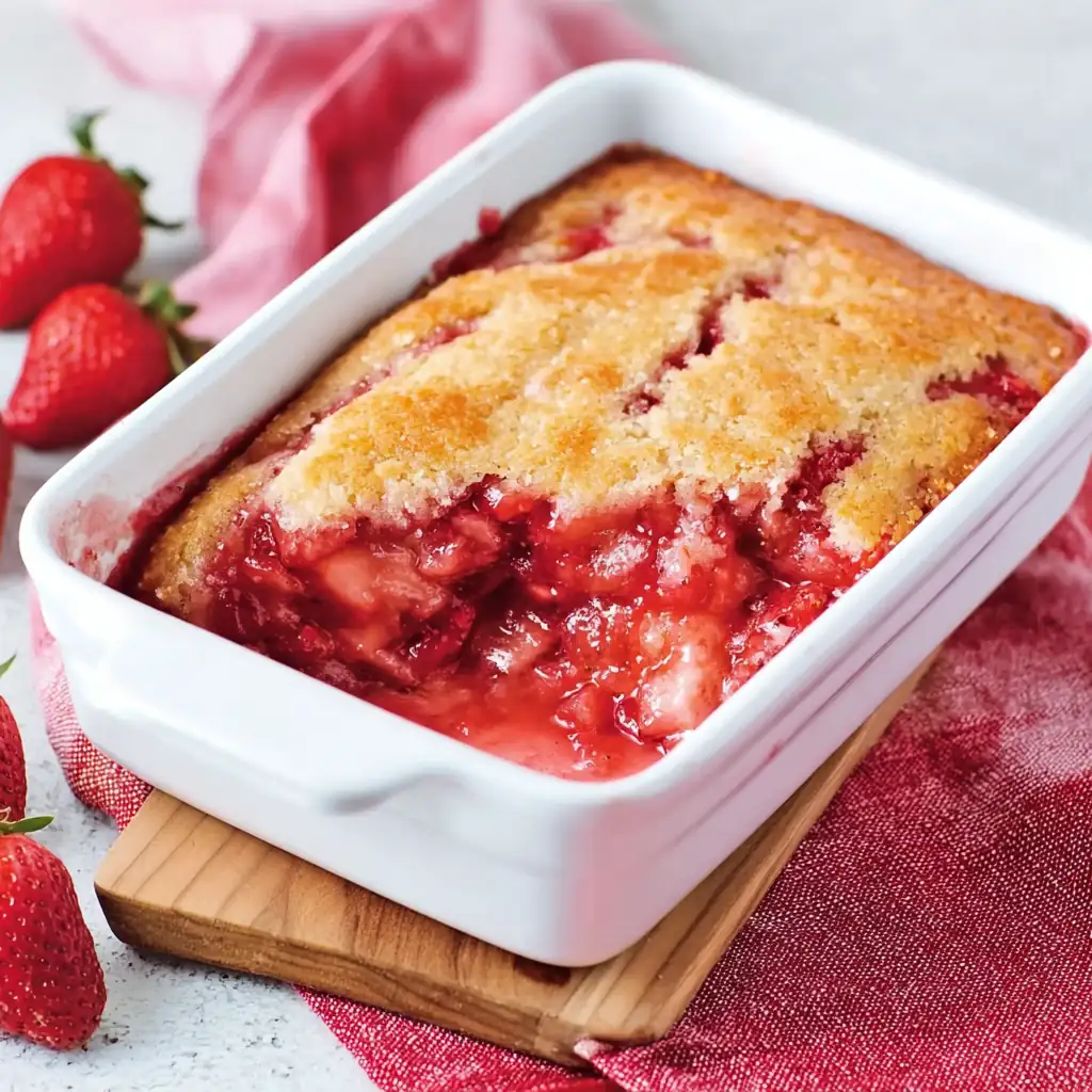 Pouding fraises rhubarbe