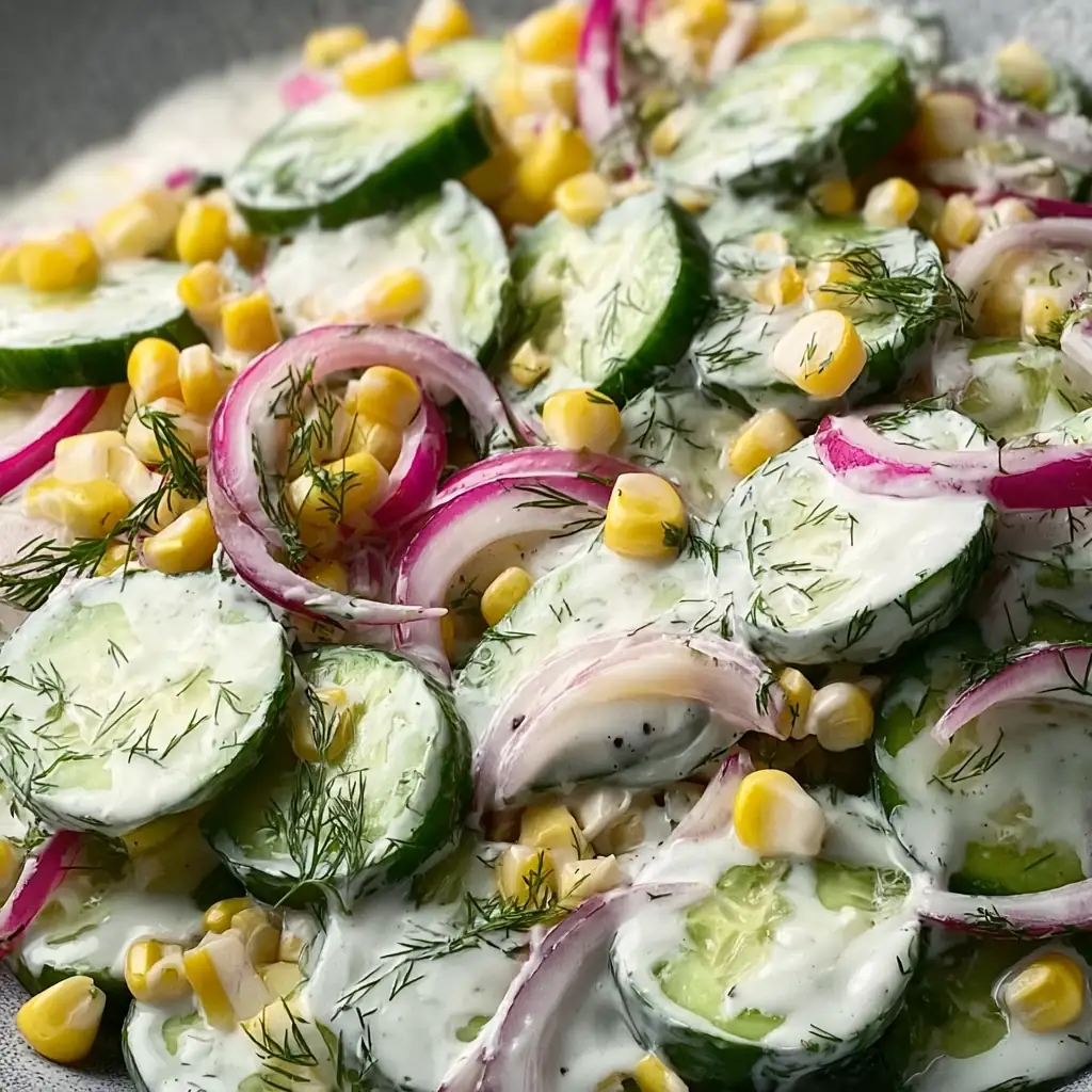 Salade crémeuse maïs-concombre