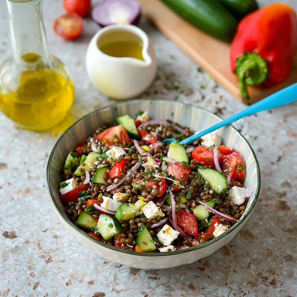 Salade de lentilles grecque