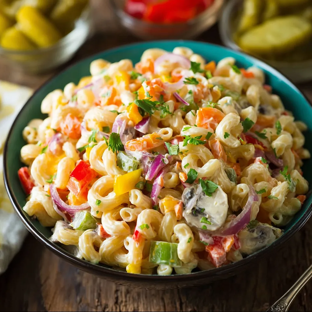 Salade de macaroni colorée facile