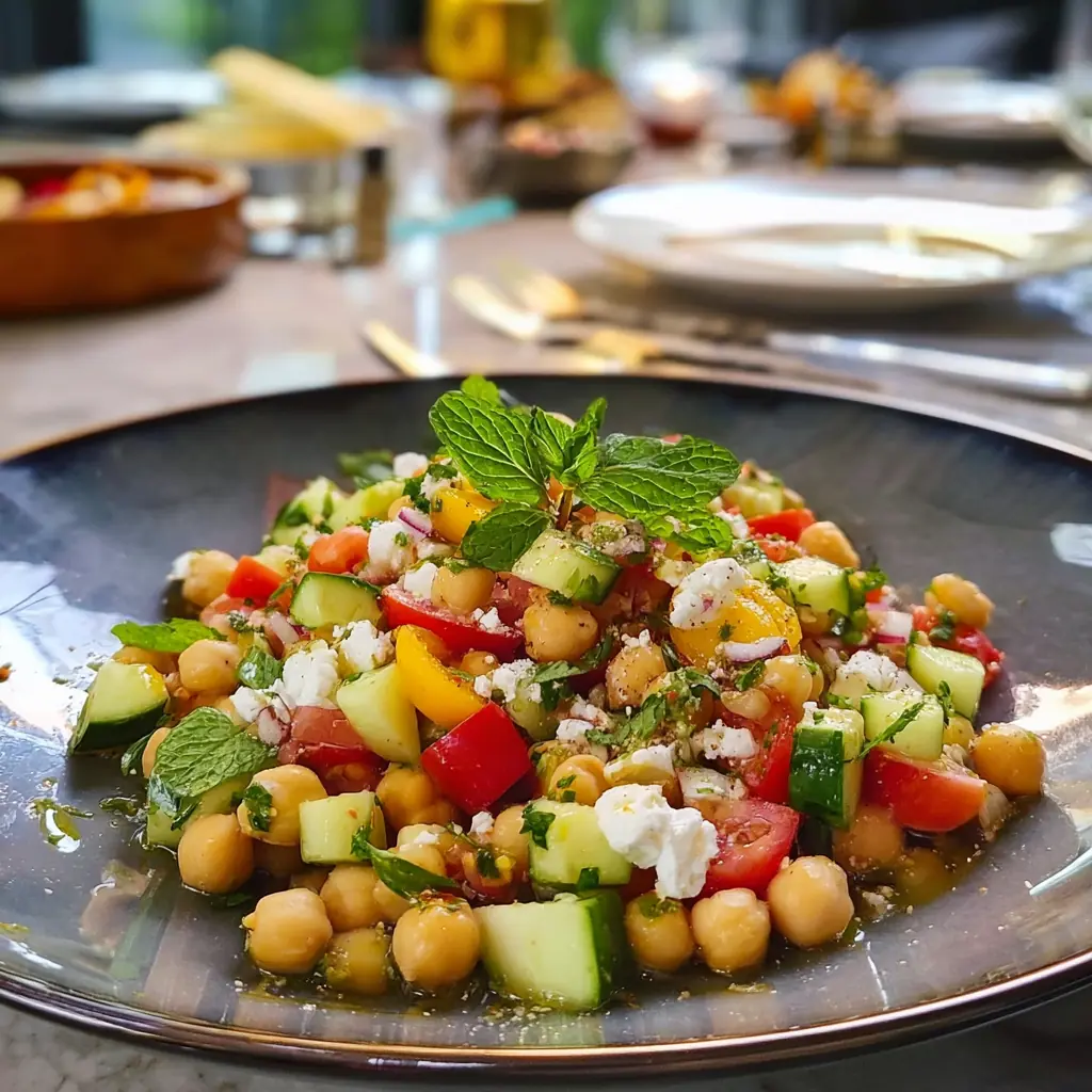 Salade pois chiches méditerranéenne