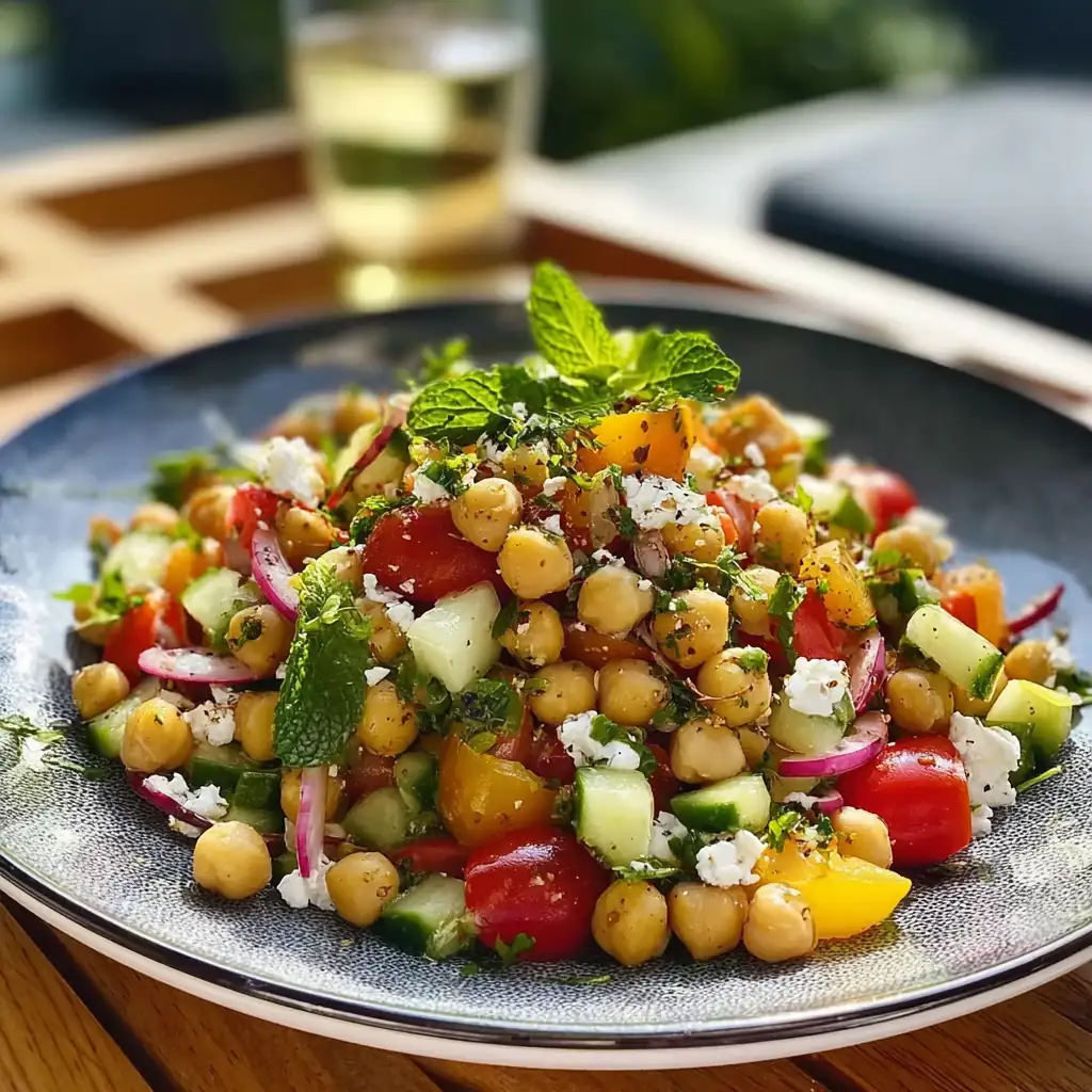 Salade pois chiches méditerranéenne fraîche et facile 4 Salade pois chiches méditerranéenne