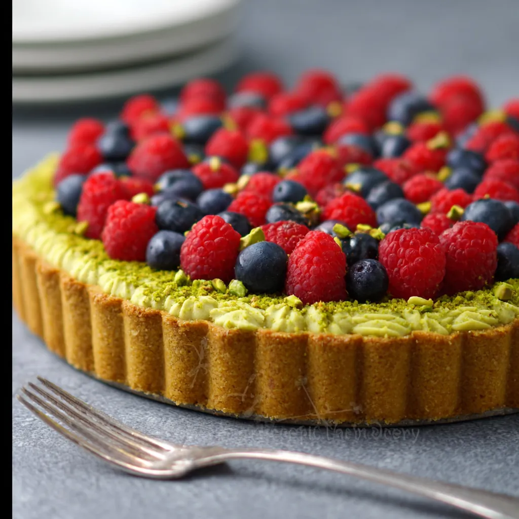 Tarte fruits pistaches : dessert pâtissier aux fruits rouges 4 Tarte fruits pistaches