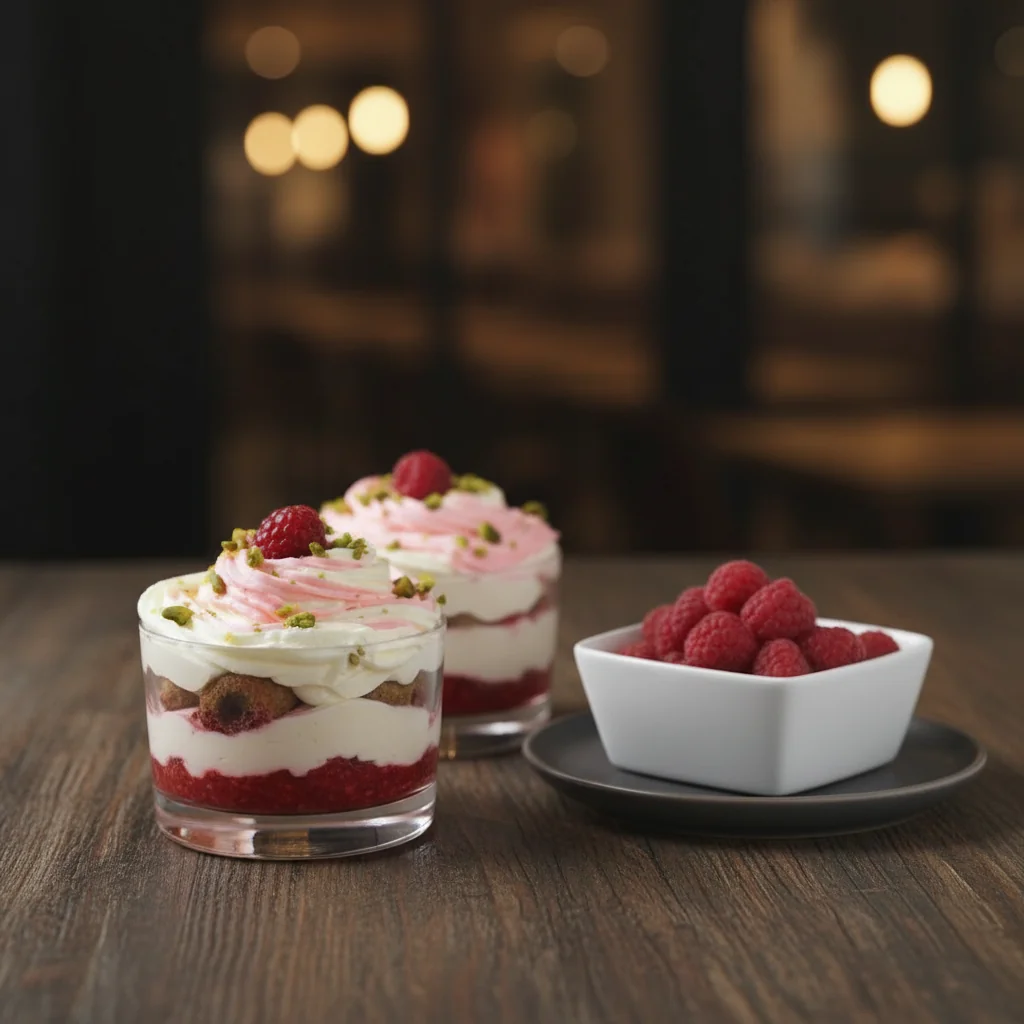 Tiramisu framboise pistaches