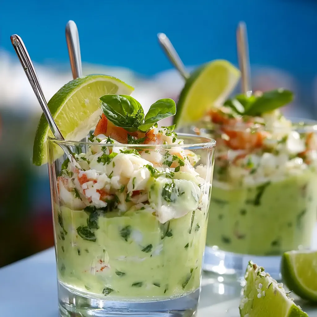 Verrines de crabe avocat