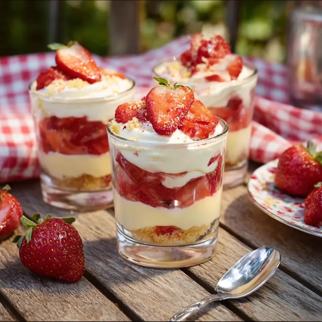 Verrines fraises crème mascarpone
