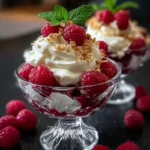 Verrines framboise mascarpone meringue